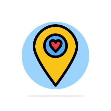 Kalp, Konum, Harita, İşaretçi Soyut Daire Arka Plan Düz co