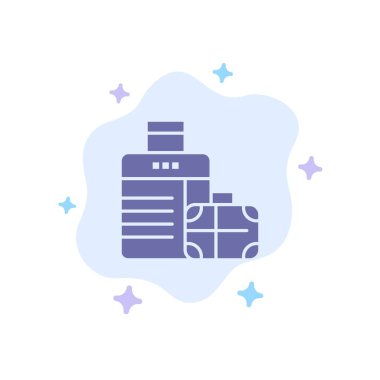 Bagaj, Çanta, Çanta, Soyut Bulut Backgro Otel Mavi Simge