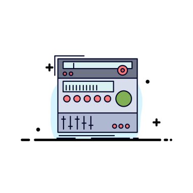 raf, bileşen, modül, ses, stüdyo düz renk simge vektör