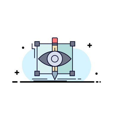 tasarım, taslak, çizim, çizim, görsel Düz Renk Simgesi Vektör