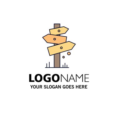 Yön, Pano, Kamp, İşaret, etiket Düz Renk Simgesi Vektör