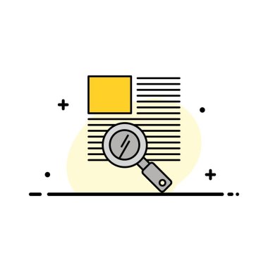 Satır, Metin, Büyütme, İş Düz Satırı Okuma Simge Vektörü Dolduruldu