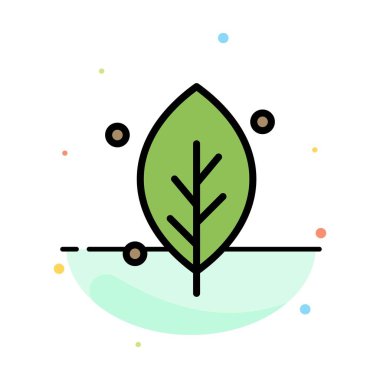 Ekoloji, Yaprak, Doğa, Bahar Soyut Düz Renk Simgesi Şablonu