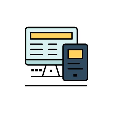 Bilgisayar, Monitör, Eğitim, Düz Renk Simgesini Hesapla. Vektör