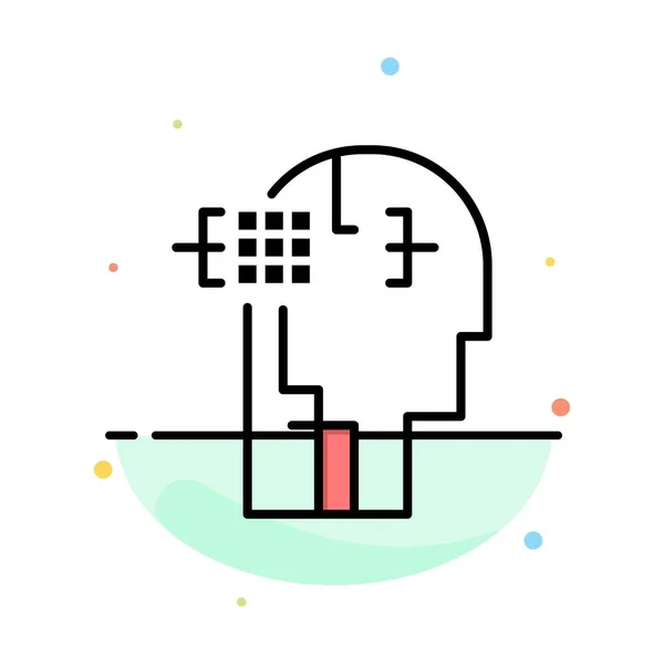 Plantilla de icono de color plano abstracto, humano, hombre, cabeza — Vector de stock
