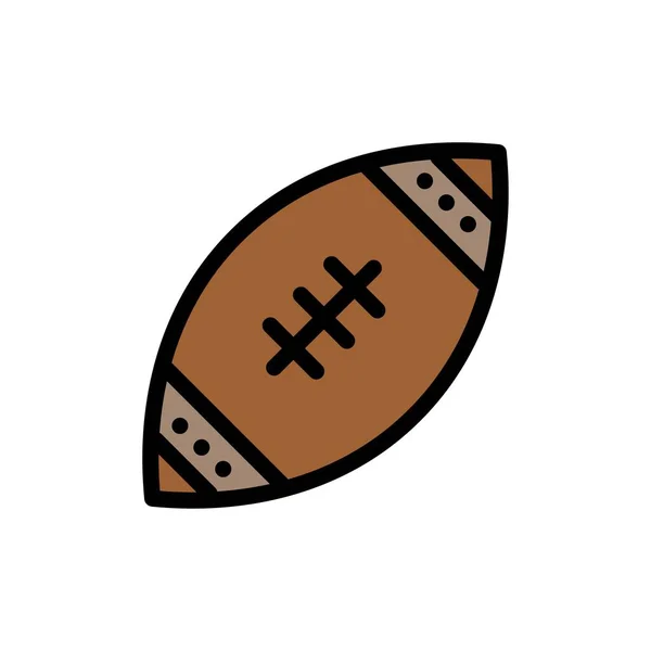 American, Ball, Fußball, nfl, Rugby flache Farbe Symbol. Vektor ic — Stockvektor