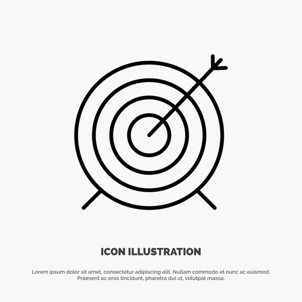 Target, Dart, Goal, Focus Line Icon Vector — Stock Vector
