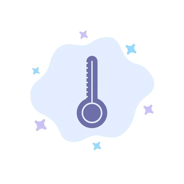 Suhu, Thermometer, Cuaca Ikon Biru pada Awan Abstrak Ba - Stok Vektor