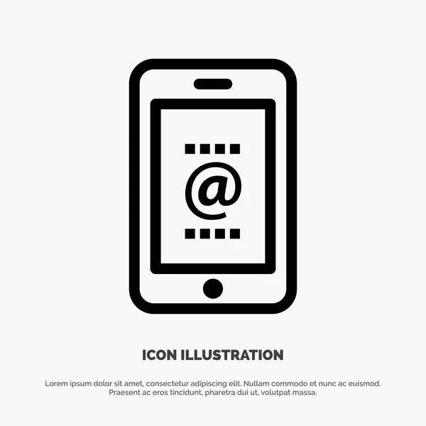 Mobile, Mail, Id, Phone,  Line Icon Vector — Stock Vector