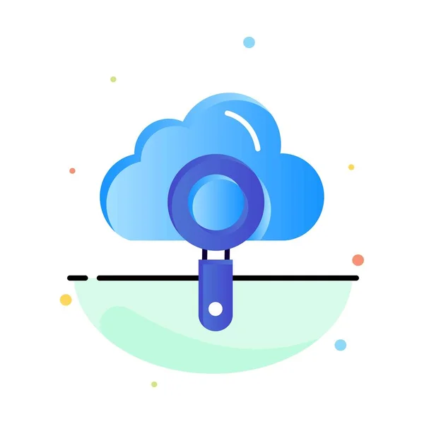 Cloud, Computing, Search, Find Abstract Flat Color Icon Template — Stock Vector