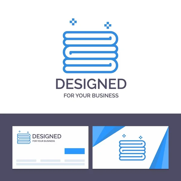 Modèle de carte de visite créative et logo Nettoyage, nettoyage, serviette — Image vectorielle
