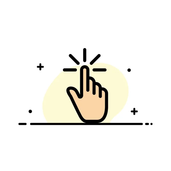 Klick, finger, gest, gester, hand, tryck på Business Flat Line — Stock vektor