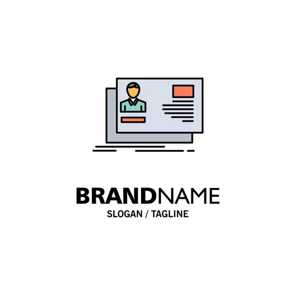 Id, Pengguna, Identitas, Kartu, Undangan Business Logo Template. Fla - Stok Vektor