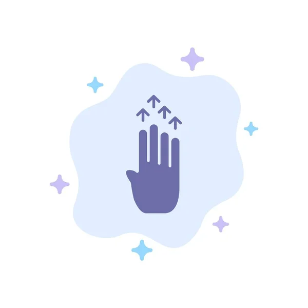 Finger, Four, Gesture, Arrow, Up Blue Icon su Abstract Cloud Bac — Vettoriale Stock