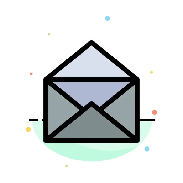 E-mail, poczta, wiadomość, Otwórz streszczenie płaski kolor ikona szablon — Wektor stockowy
