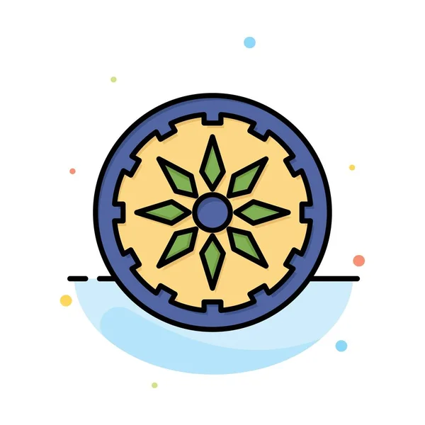 Círculo, País, India Plantilla de icono de color plano abstracto — Vector de stock