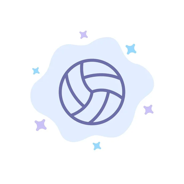 ボール、ボレー、バレーボール、抽象的な雲の背中にスポーツブルーアイコン — ストックベクタ