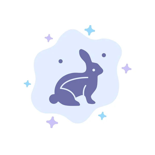 Conejo, Conejo, Pascua, Naturaleza Icono azul en la nube abstracta Backgr — Vector de stock