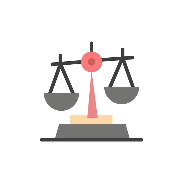 Gdpr, justice, law, balance flat color icon. Banner mit Vektorsymbol — Stockvektor