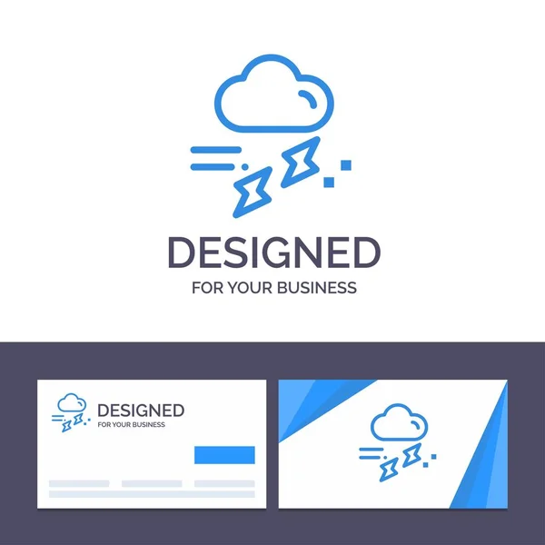 Modèle de carte de visite créative et logo Cloud, Pluie, Pluie , — Image vectorielle