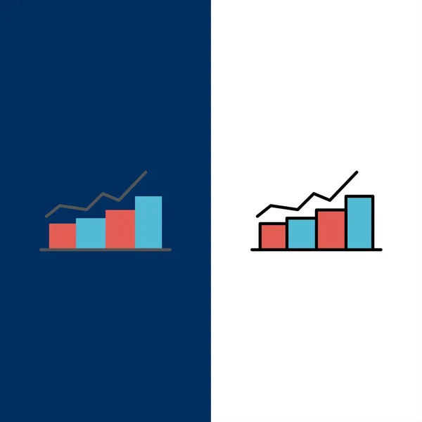 Growth, Chart, Flowchart, Graph, Increase, Progress  Icons. Flat — Stock Vector