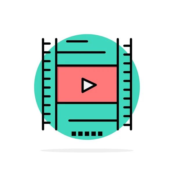 Vidéo, leçon, film, éducation Résumé Cercle Fond Plat c — Image vectorielle
