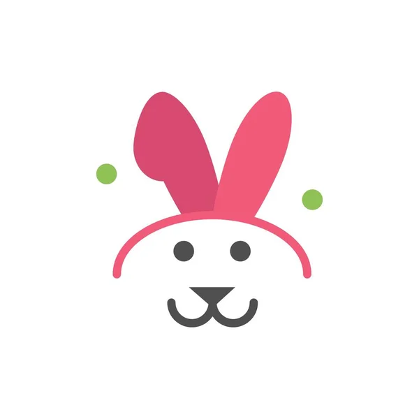 Bunny, Pasen, konijn platte kleur icoon. Vector icoon banner Temp — Stockvector