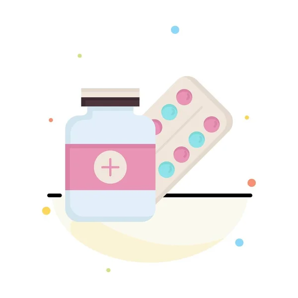 Medicina, pillola, capsula, farmaci, compressa Flat Color Icon Vector — Vettoriale Stock