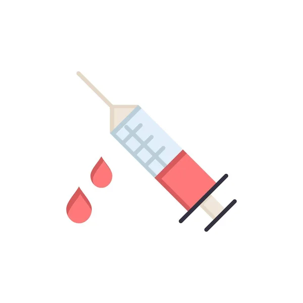 Icône de couleur plate de drogue, de drogue, d'injection, médicale. Interdiction d'icône vectorielle — Image vectorielle