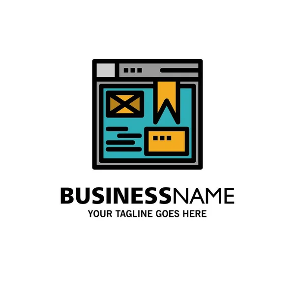 Layout, Web, Design, Website-Business-Logo-Vorlage. flache Farbe — Stockvektor