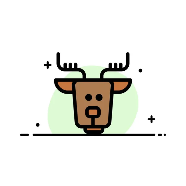 Alpine, Arctic, Canada, Reindeer  Business Flat Line Filled Icon — Stock Vector