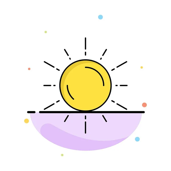 Słońce, przestrzeń, planeta, astronomia, Pogoda płaski kolor ikona wektor — Wektor stockowy