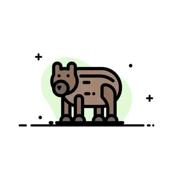 Animal, Oso, Polar, Canadá Línea plana de negocios lleno icono Vect — Vector de stock