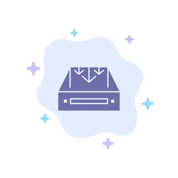 Caixa de entrada, correio, caixa, recipiente, entrega, ícone azul da parcela em Abstr —  Vetores de Stock