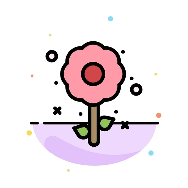 Blomma, växt, påsk, semester abstrakt platt färg ikon mall — Stock vektor