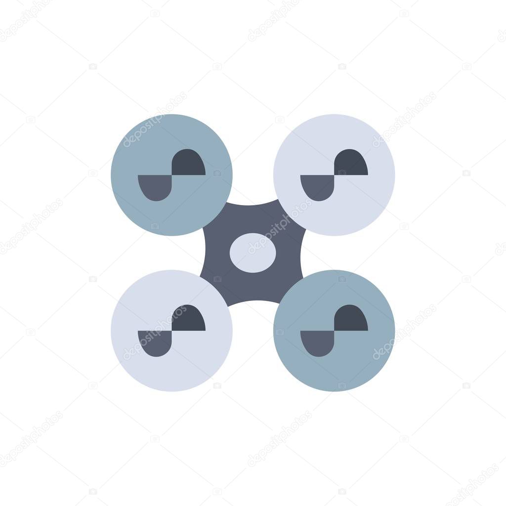 Drone, Fly, Quad copter, Technology  Flat Color Icon. Vector ico
