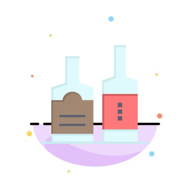 Alkol, İçecek, Şişe, Şişeler Soyut Düz Renk Simgesi Sıcaklığı