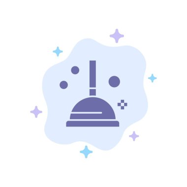 Soyut Bulut Backg'de Temizleme, İyileştirme, Piston Mavi Simgesi