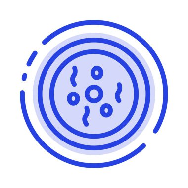 Kimya, Çanak, Petri, Bilim Mavi Noktalı Çizgi Simgesi