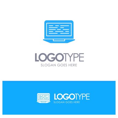 Dizüstü Bilgisayar, Kodlama, Kod, Ekran, Plac ile Bilgisayar Mavi Katı Logo