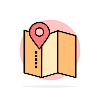 Konum, Harita, Servis PinI Özet Daire Arka Plan Düz renk