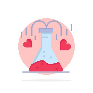 Kimyasal, Flask, Kalp, Aşk Soyut Daire Arka Plan Düz col