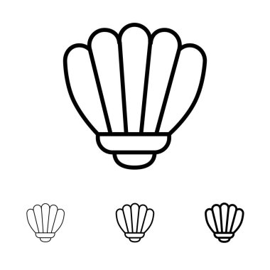 Web kalın ve ince siyah çizgi simge seti