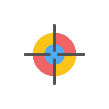 Hedef, Amaç, Arayüz Düz Renk Simgesi. Vektör simgesi afiş Temp