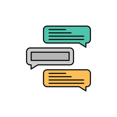 Sohbet, Kabarcıklar, Yorumlar, Konuşmalar, Konuşmalar Düz Renk Simgesi. 