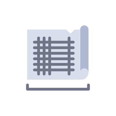 İnşaat, Taslak, Ev, Harita Düz Renk Simgesi. Vektör simgesi