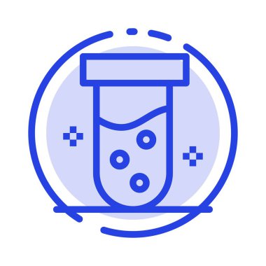Tüp, Laboratuvar, Test, Biyokimya Mavi Noktalı Satır Simgesi