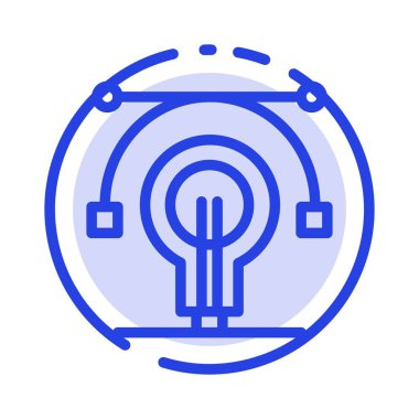 Ampul, Eğitim, Fikir, Eğitmek Mavi Noktalı Çizgi Simgesi