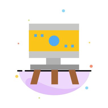 Atom, Tahta, Bilim, Uzay Soyut Düz Renk Simgesi Şablonu