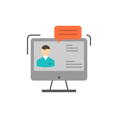 Sohbet, İş, Danışmanlık, İletişim, Toplantı, Online Düz Renk 